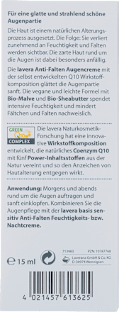 Anti Falten Augencreme Basis Sensitiv Q10 lavera NATURKOSMETIK