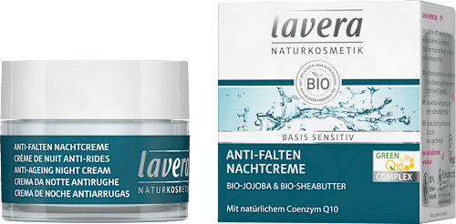 Nachtcreme Basis Sensitiv Anti-Falten Q10 lavera NATURKOSMETIK