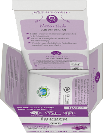 Nachtcreme straffend Hyaluron & Bakuchiol lavera NATURKOSMETIK