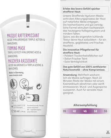 Gesichtsmaske Hyaluron straffend lavera NATURKOSMETIK