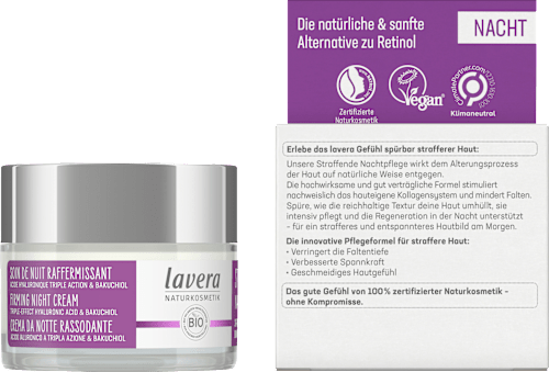 Nachtcreme straffend Hyaluron & Bakuchiol lavera NATURKOSMETIK