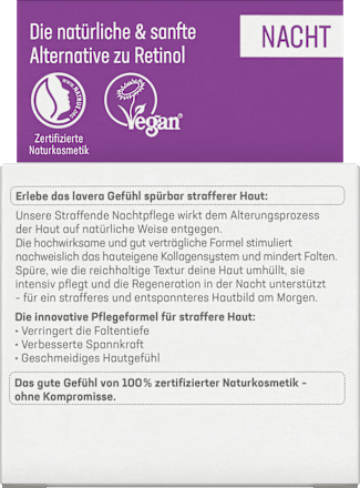 Nachtcreme straffend Hyaluron & Bakuchiol lavera NATURKOSMETIK