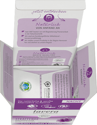 Nachtcreme straffend Hyaluron & Bakuchiol lavera NATURKOSMETIK