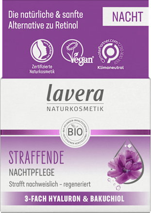 Nachtcreme straffend Hyaluron & Bakuchiol lavera NATURKOSMETIK