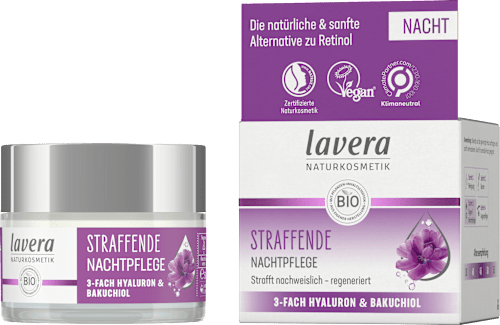 Nachtcreme straffend Hyaluron & Bakuchiol lavera NATURKOSMETIK