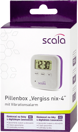 Dávkovač liekov s digitálnym časovačom Pillenbox Vergiss nix-4 SCALA