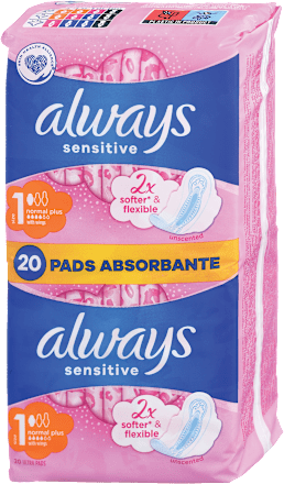 Damski vložki Sensitive duo Normal Plus, velikost 1 always