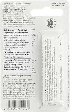 Balsam de buze cu jojoba și migdale Basis Sensitiv lavera NATURKOSMETIK