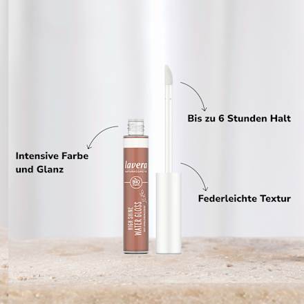 Lipgloss High Shine Water 01 Cocoa lavera NATURKOSMETIK