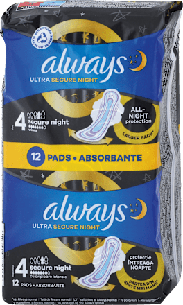 Ultra Secure Night hygienické vložky always