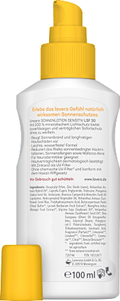 Sonnenlotion Sensitiv LSF 30 lavera NATURKOSMETIK