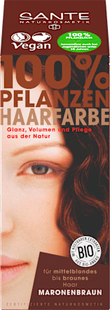 Pflanzenhaarfarbe Maronenbraun Santé naturally.