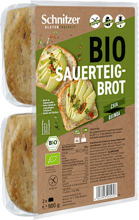 Brot Bio Sauerteig mit Chia & Quinoa glutenfrei (2 Stück) Schnitzer