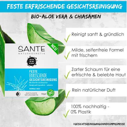 Feste erfrischende Gesichtsreinigung Santé naturally.
