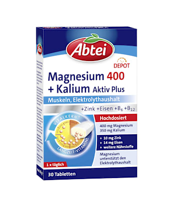 Magnesium 400 + Kalium Aktiv Plus Tabletten Abtei