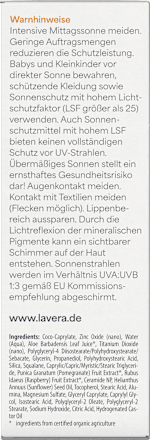 Sonnenfluid Sensitiv Gesicht & Dekolleté LSF 50 lavera NATURKOSMETIK