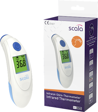 Fieberthermometer SC 8360 kontaktlos Infrarot mit LED Fieberalarm SCALA