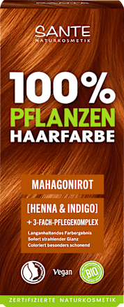 Pflanzenhaarfarbe Mahagonirot Santé naturally.