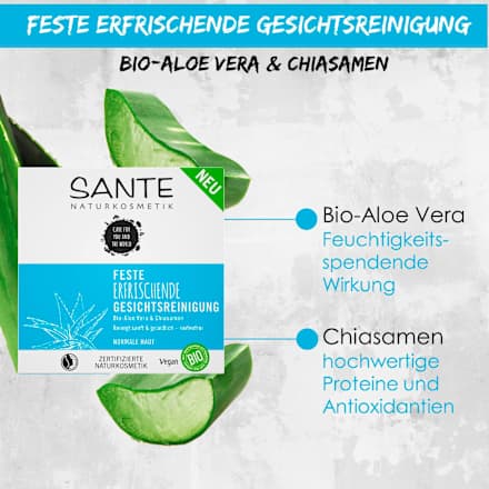 Feste erfrischende Gesichtsreinigung Santé naturally.