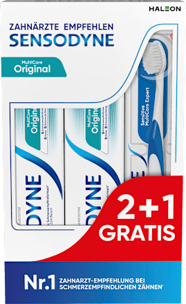 Zahnpasta Set MultiCare Original + Zahnbürste Sensodyne