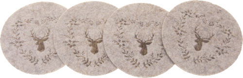 Filzuntersetzer rund Hirschkopf  Dekorieren & Einrichten