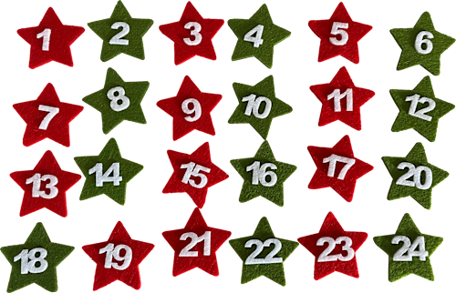 Adventskalenderzahlen, Bäume & Sterne, Filz Dekorieren & Einrichten