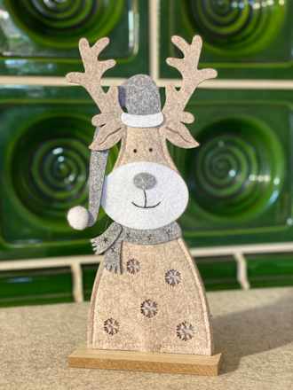 Filzaufsteller, Elch, beige-grau Dekorieren & Einrichten