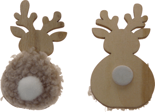 Streudeko, Holzelche mit Wollkörper & Puschel, natur-braun Dekorieren & Einrichten