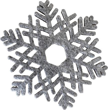 Untersetzer aus Filz, Schneeflocke, grau Dekorieren & Einrichten