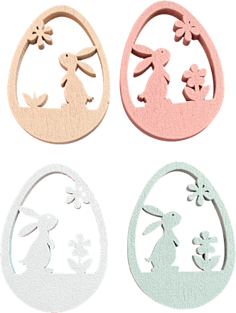 Streudeko aus Holz, Hase in Ei, pastell Dekorieren & Einrichten