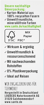 Feste erfrischende Gesichtsreinigung SANTE NATURKOSMETIK