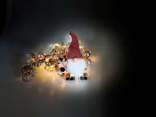 Holzwichtel Samtmütze rosa-silber 1St* Dekorieren & Einrichten