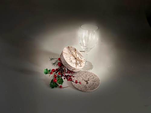 Filzuntersetzer mit Hirschkopf, rund Dekorieren & Einrichten