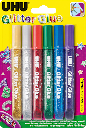 Glitter Glue Tube (6x10ml) UHU