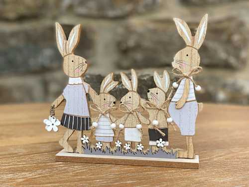 Holzaufsteller, Hasenfamilie Dekorieren & Einrichten