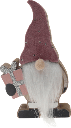 Holzwichtel Samtmütze rosa-silber 1St* Dekorieren & Einrichten