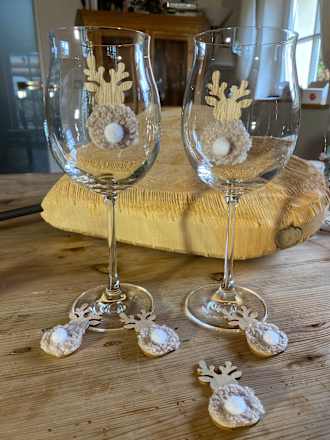 Streudeko, Holzelche mit Wollkörper & Puschel, natur-braun Dekorieren & Einrichten