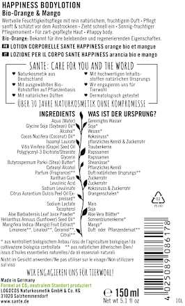 Bodylotion Happiness Bio-Orange & Mango   Santé naturally.