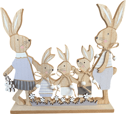 Holzaufsteller, Hasenfamilie Dekorieren & Einrichten