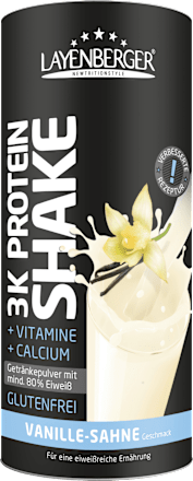 Protein Shake Pulver, 3K Vanille-Sahne Layenberger