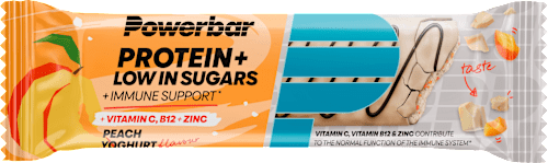 Proteinriegel Protein + Low in Sugars, Immune Support, Peach Yoghurt Geschmack PowerBar