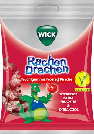 Fruchtgummi Rachen Drachen Frosted Kirsche Wick