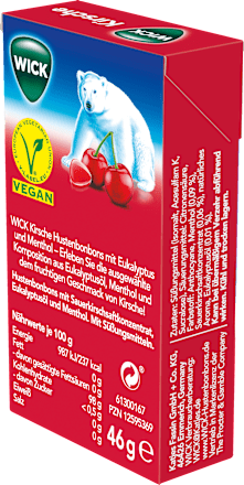Bonbons Kirsche mit Menthol zuckerfrei Wick