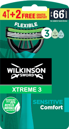 Pánske jednorazové holiace strojčeky Xtreme 3 Sensitive Comfort WILKINSON SWORD