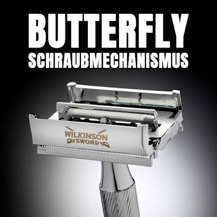 Rasierhobel, Barber´s Style The Edger mit Ersatzklingen WILKINSON SWORD