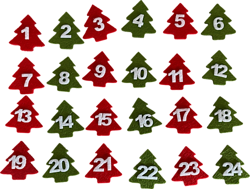 Adventskalenderzahlen, Bäume & Sterne, Filz Dekorieren & Einrichten
