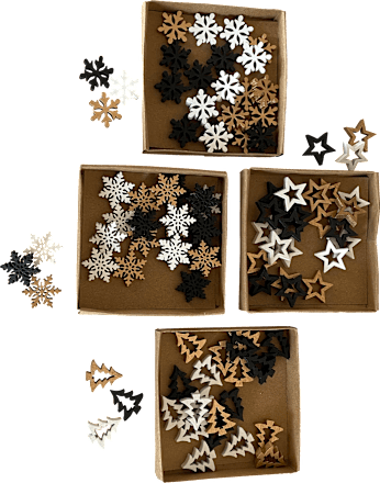 Streudeko-Set Bäume, Flocken & Sterne 24tlg Dekorieren & Einrichten