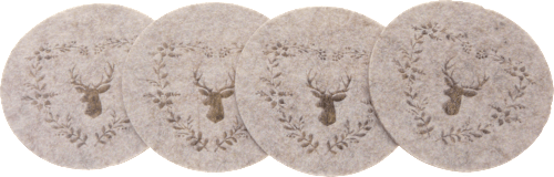 Filzuntersetzer mit Hirschkopf, rund Dekorieren & Einrichten