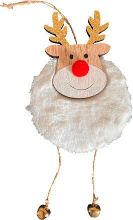 Holzelch mit Fell & Glöckchenfüßen Dekorieren & Einrichten