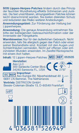 Lippenherpes Patch SOS